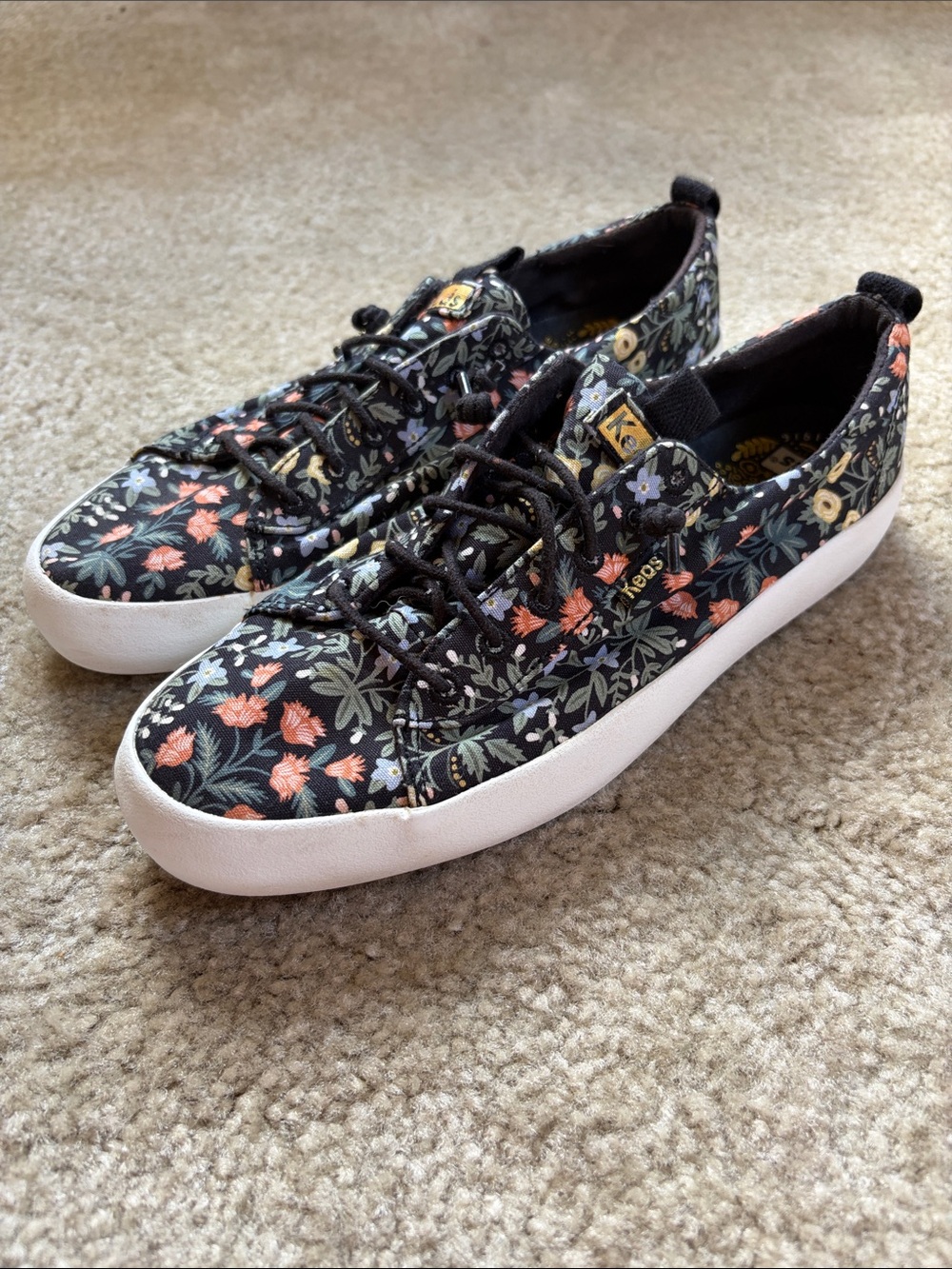 Rifle Paper Co Keds Black Floral Canvas Sneakers